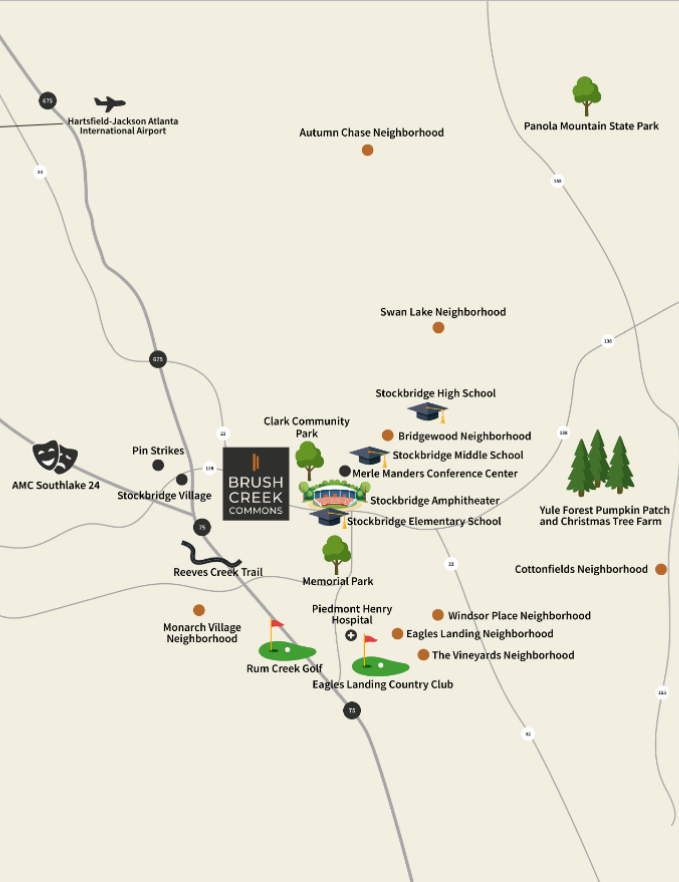 Brush Creek Commons POI Map